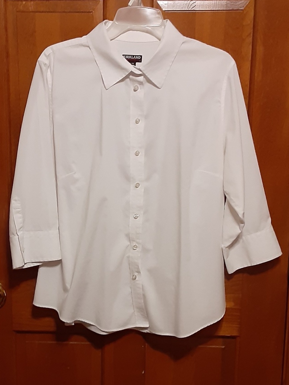 Kirkland Signature White Button Down Blouse